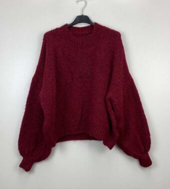 Gebreide comfy trui – bordeau