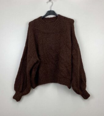 Gebreide comfy trui – choco