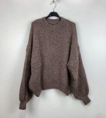 Gebreide comfy trui – taupe