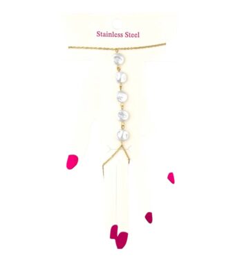 Pearl hand chain – Zilver